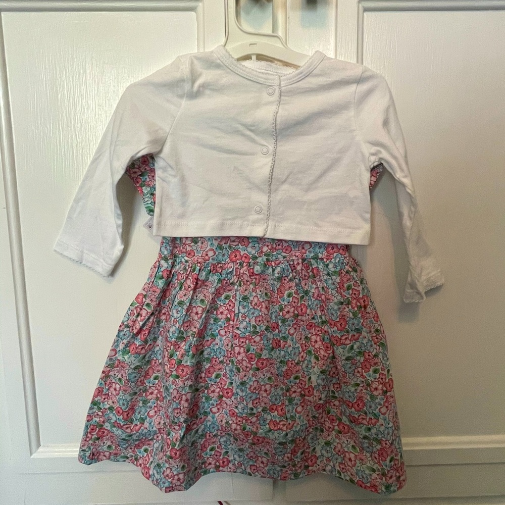 Carter’s 18 Month floral dress and white cardigan